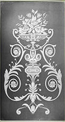 05.02.080 Historische Glasscheibe, mittlere Größe, sandgestrahlt, Motiv 619