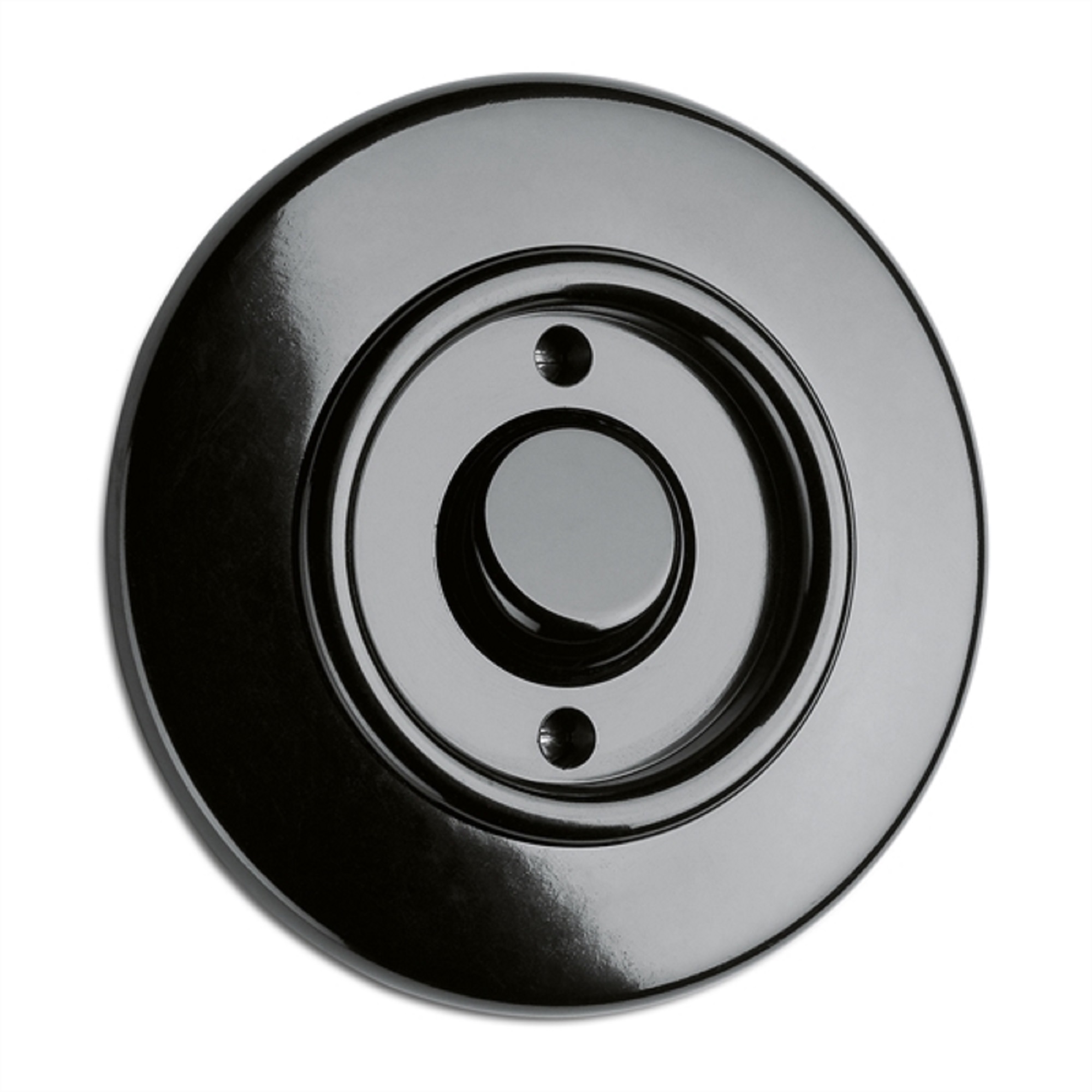 900.0024.BS Wipptaster ohne Symbol, Unterputz-Schaltersystem Bakelit schwarz mit runder Abdeckung