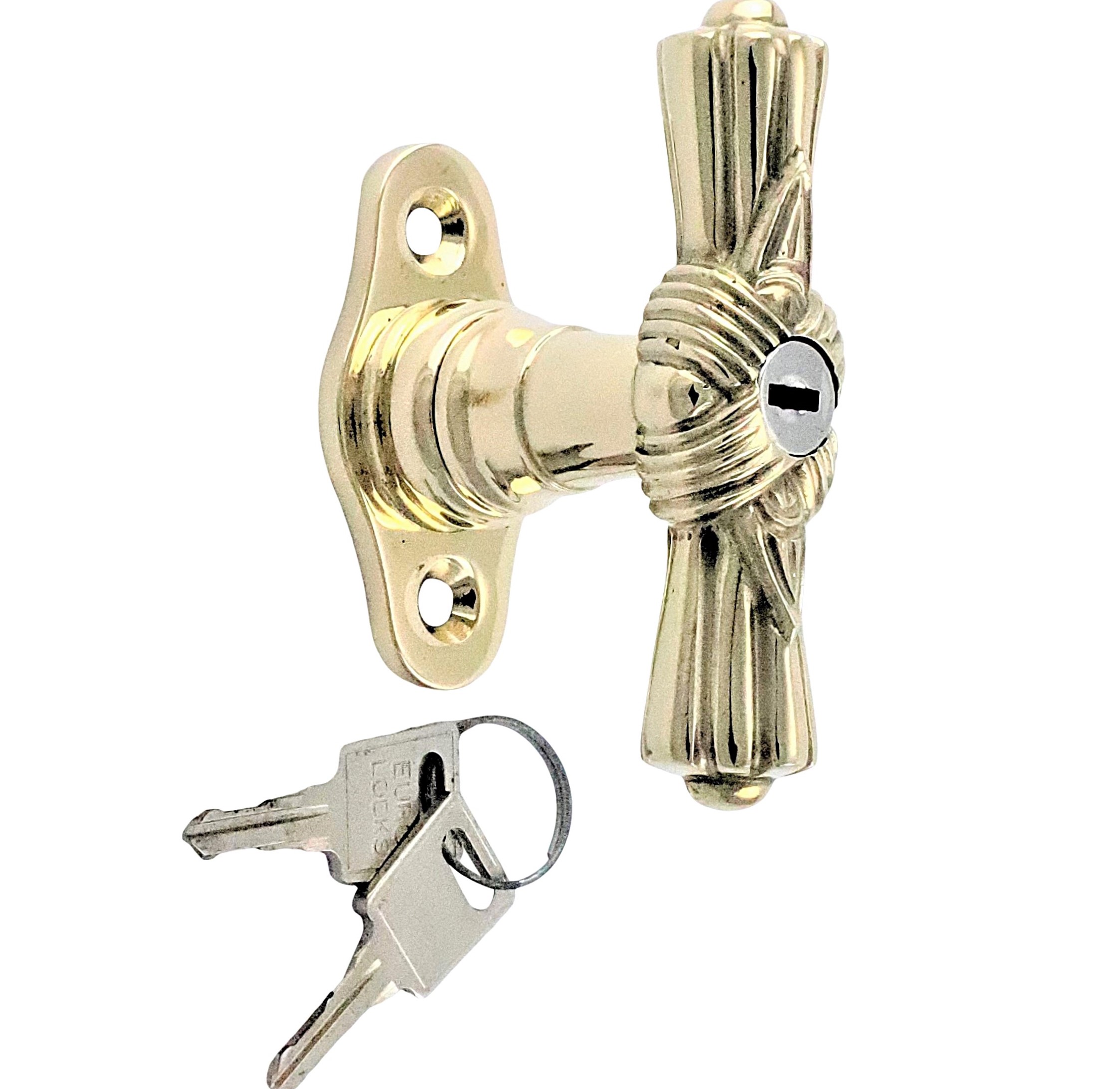 410.0097.35  JCB Fensterolive abschließbar im Jugendstil - antike Fensterbeschläge, Fenstergriffe