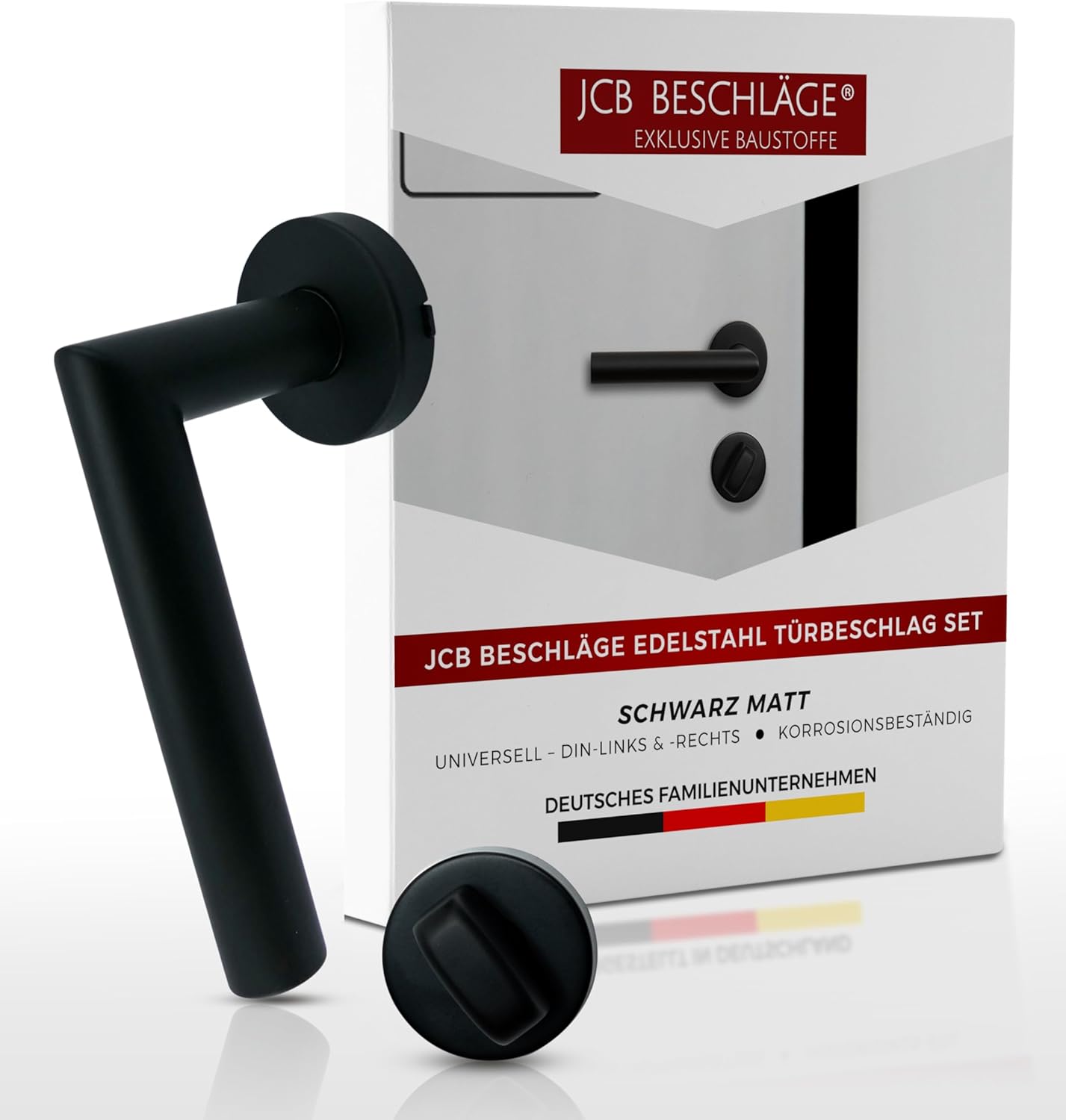 341.0328.56 Thea II ATP ProGriff Türgriffe mit Rosetten Edelstahl schwarz für WC-Schloss