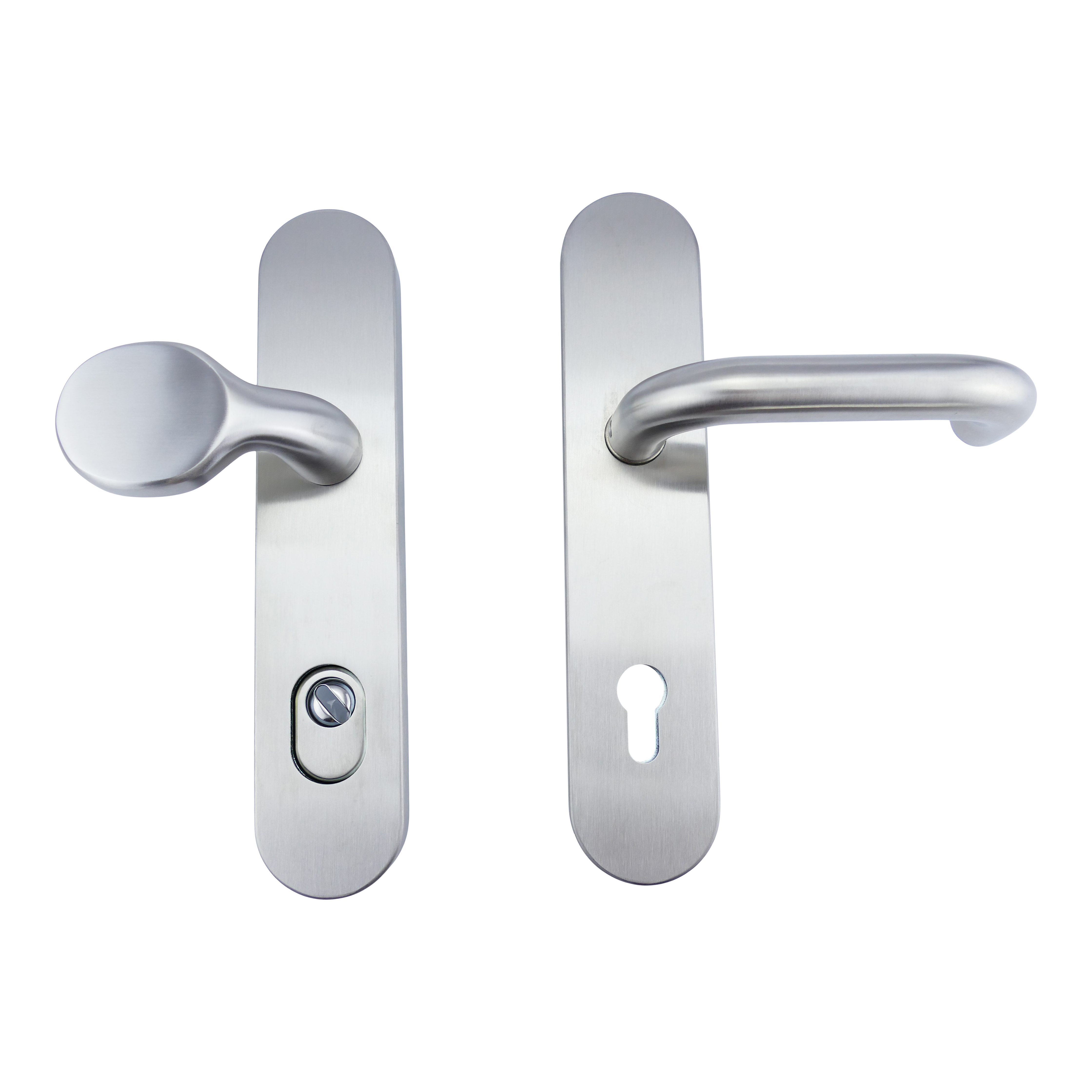 312.0141.96 Haustür-Garnitur Schutzbeschlag U-Form Edelstahl Knauf/Klinke 312.0141.96 Haustür-Garnitur Schutzbeschlag U-Form Edelstahl Knauf/Klinke