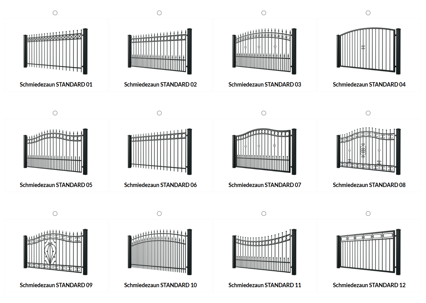 940.0002.65 Schmiedeeiserne Zaun Standard