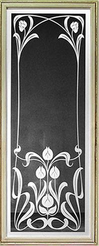 05.02.045 Historische Glasscheibe, Jugendstil Motive sandgestrahlt- Motiv 46