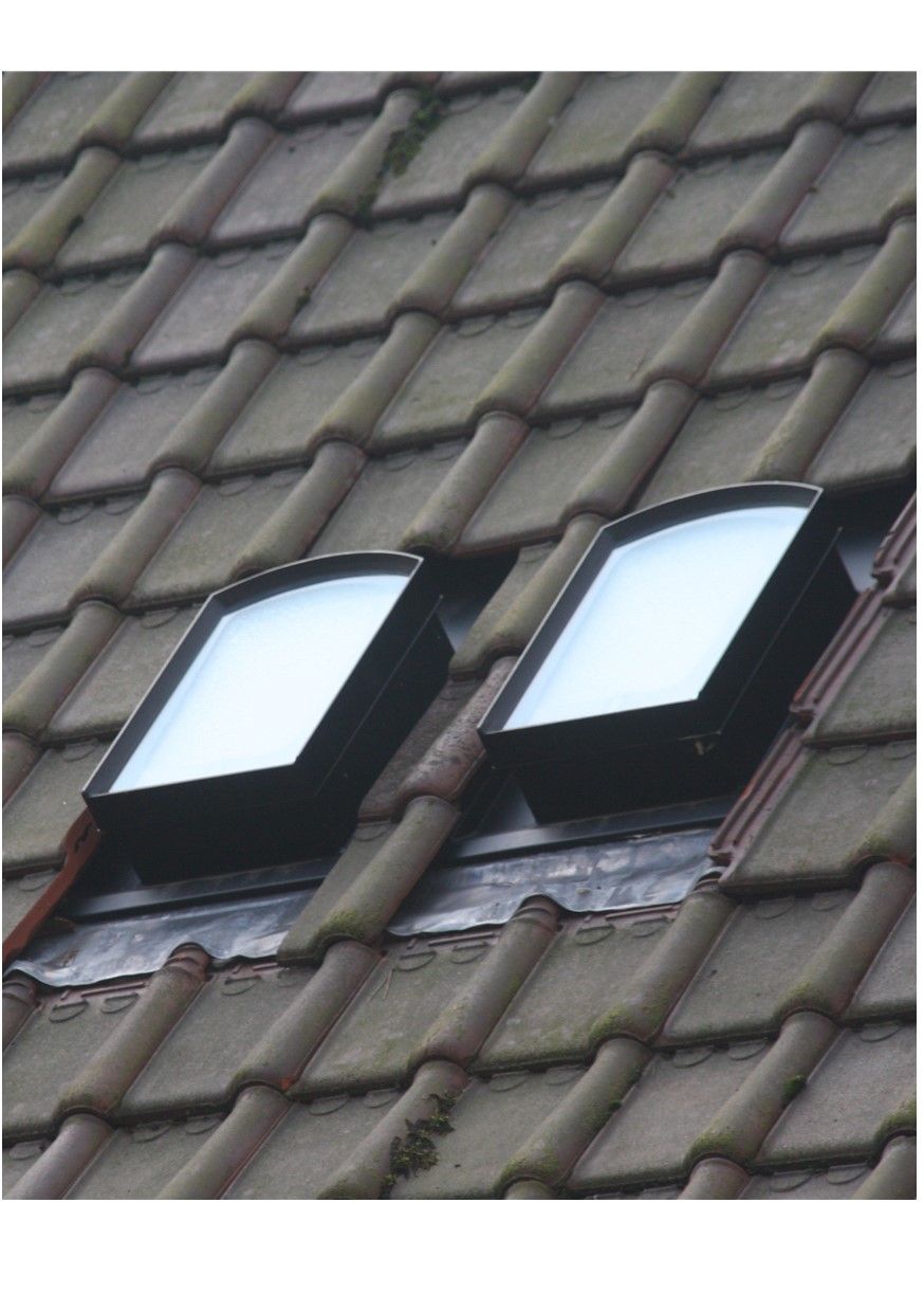 510.0010.70 Dachfenster DRM 26 x 40  cm (Fensterteil) Oben Rundbogen keine Einteilung Eisen pulverbeschichtet 