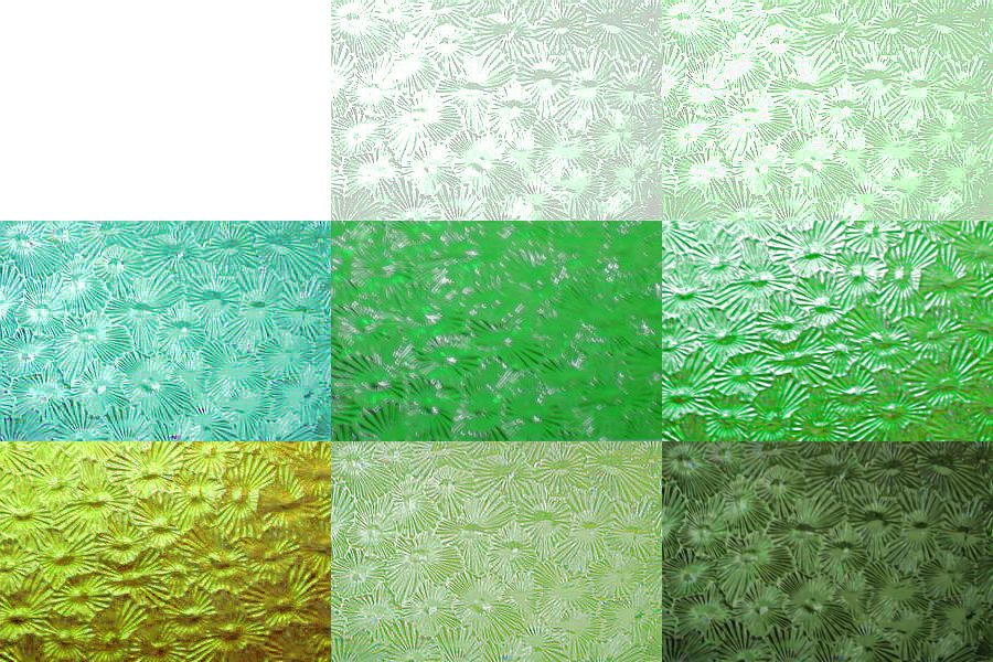 05.01.60.20 Ornamentglas Sternchen - grün - Töne 11.19;  40 x 60 cm