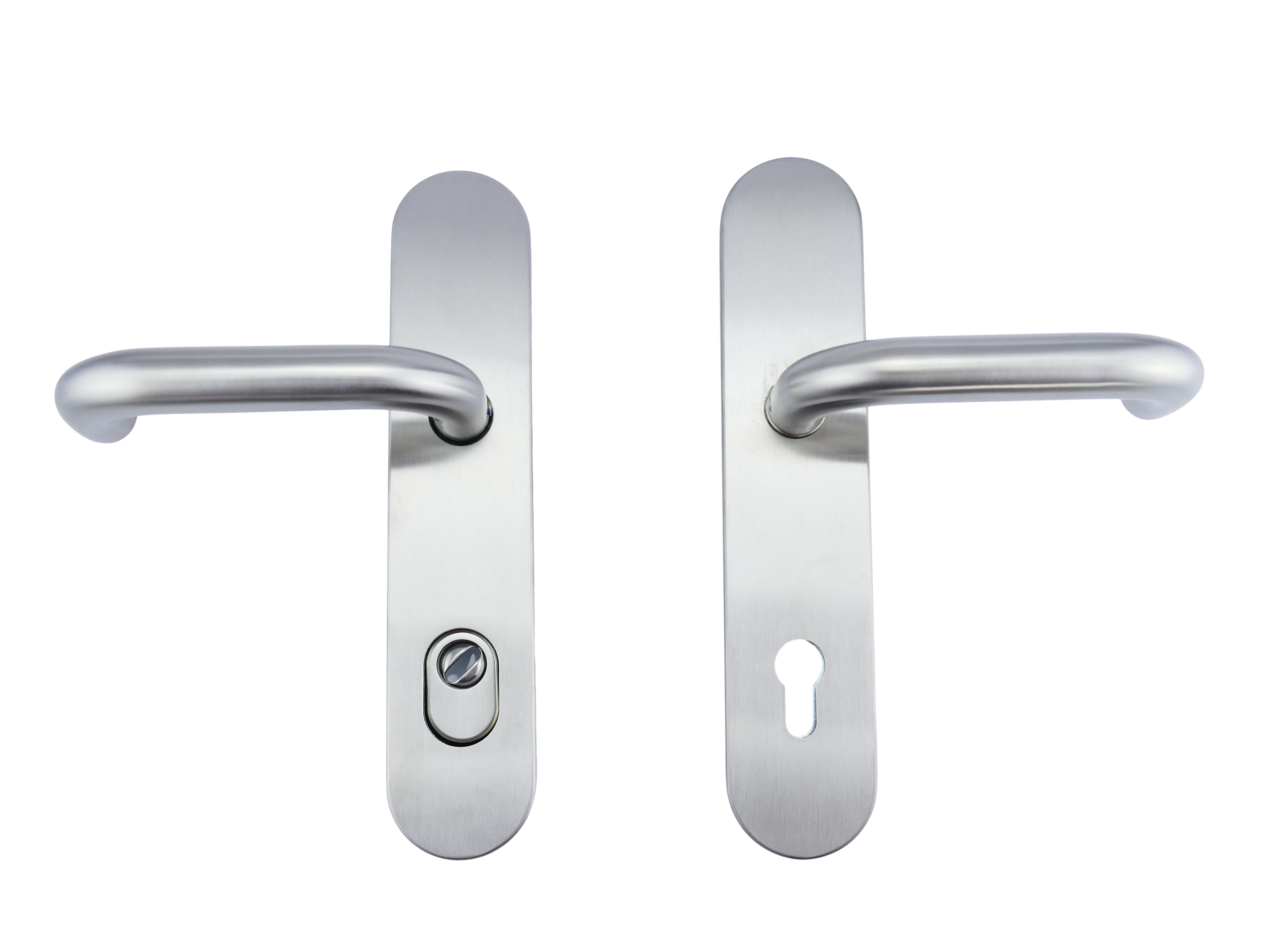 312.0142.96 Haustür-Garnitur Schutzbeschlag U-Form Edelstahl Klinke/Klinke 312.0142.96 Haustür-Garnitur Schutzbeschlag U-Form Edelstahl Klinke/Klinke