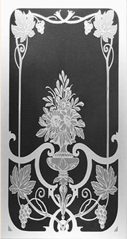 05.02.076 Historische Glasscheibe, mittlere Größe, sandgestrahlt, Motiv 107