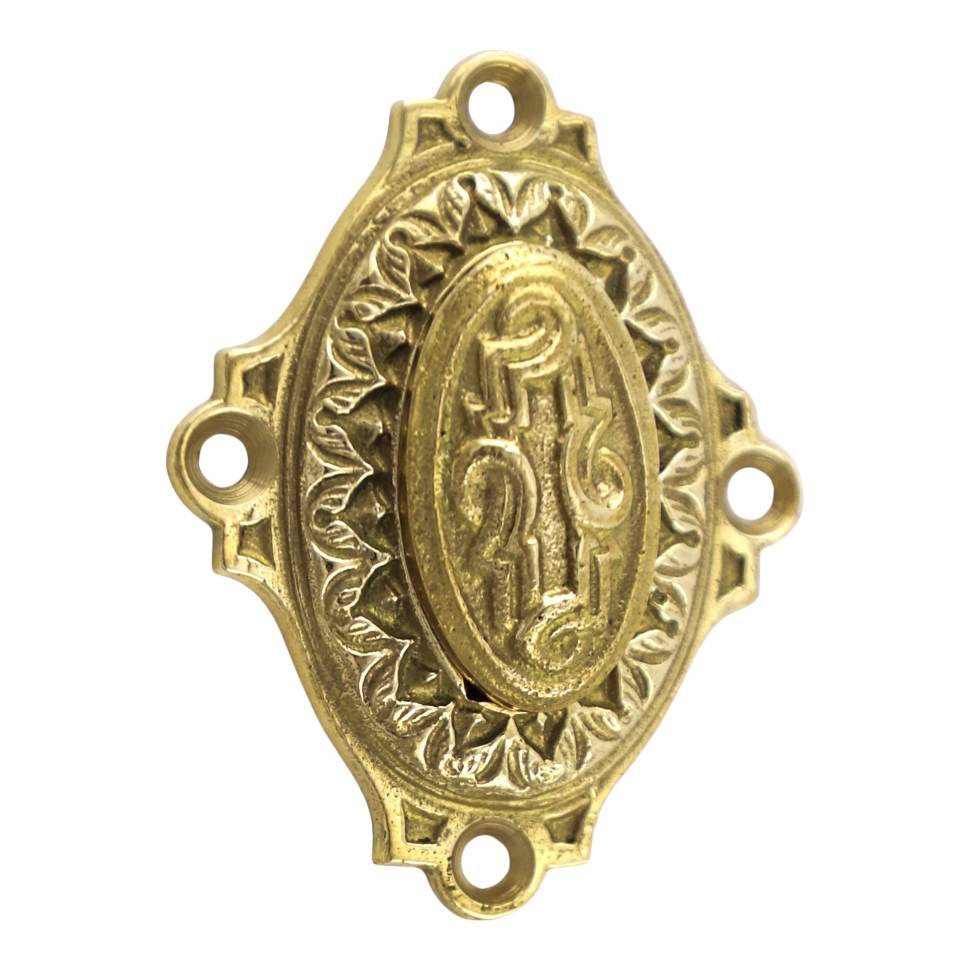 320.0129.35  Schlüsselrosette mit Kläppchen - antike Tür Rosette, Zierrosette, Türbeschlag 