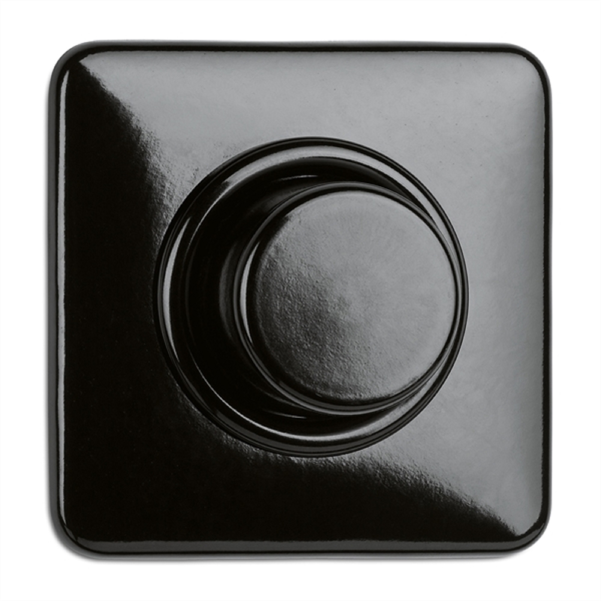 900.0011.BS Dimmer Glühlampen, Unterputz-Schaltersystem Bakelit schwarz mit eckiger Abdeckung
