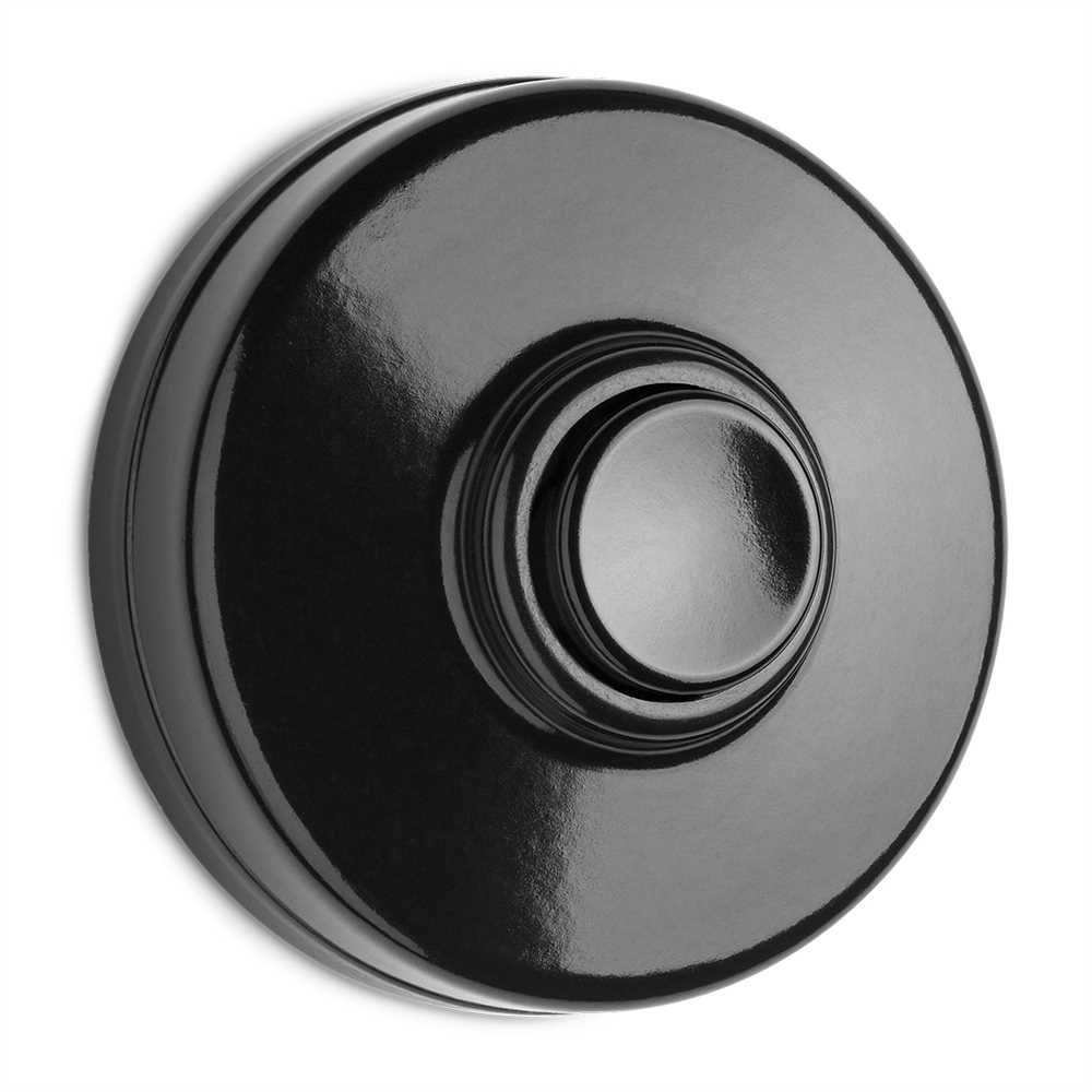 900.0039.BS Klingeltaster ohne Symbol Unterputz-Schaltersystem Bakelit schwarz mit runder Abdeckung