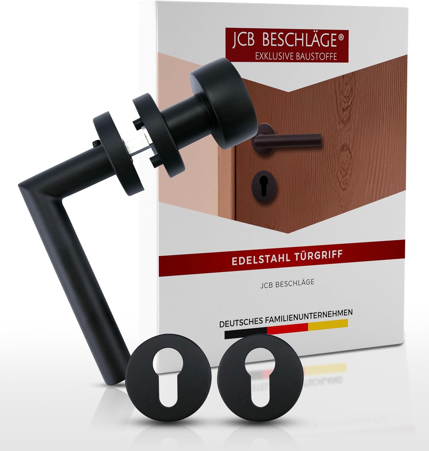 331.0041.56 Thea II ProGriff Türgriffe mit Rosetten Edelstahl schwarz für Haus- Eingangstür