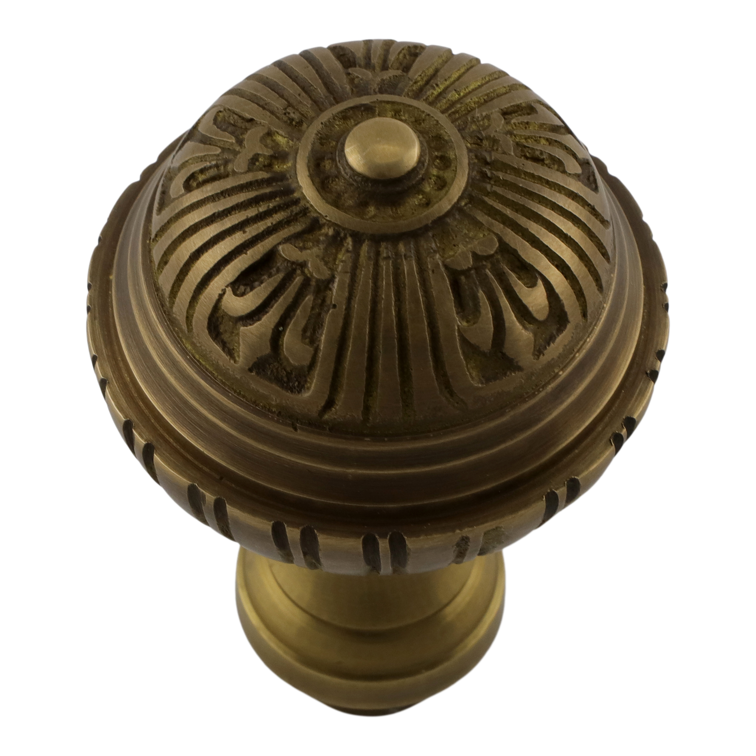 313.0008.45  Türknauf Haustür-Knauf Messing patiniert Gründerzeit-Stil ohne Rosette 313.0008.45  Türknauf Haustür-Knauf Messing patiniert Gründerzeit-Stil ohne Rosette