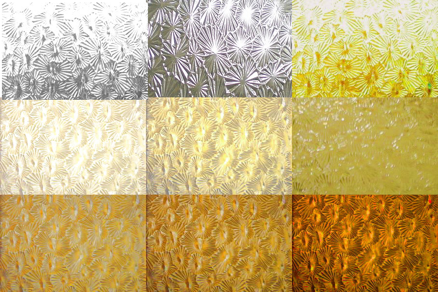 05.01.56 Ornamentglas Sternchen - klar und gelb - Töne 05.26.  20 x 30 cm