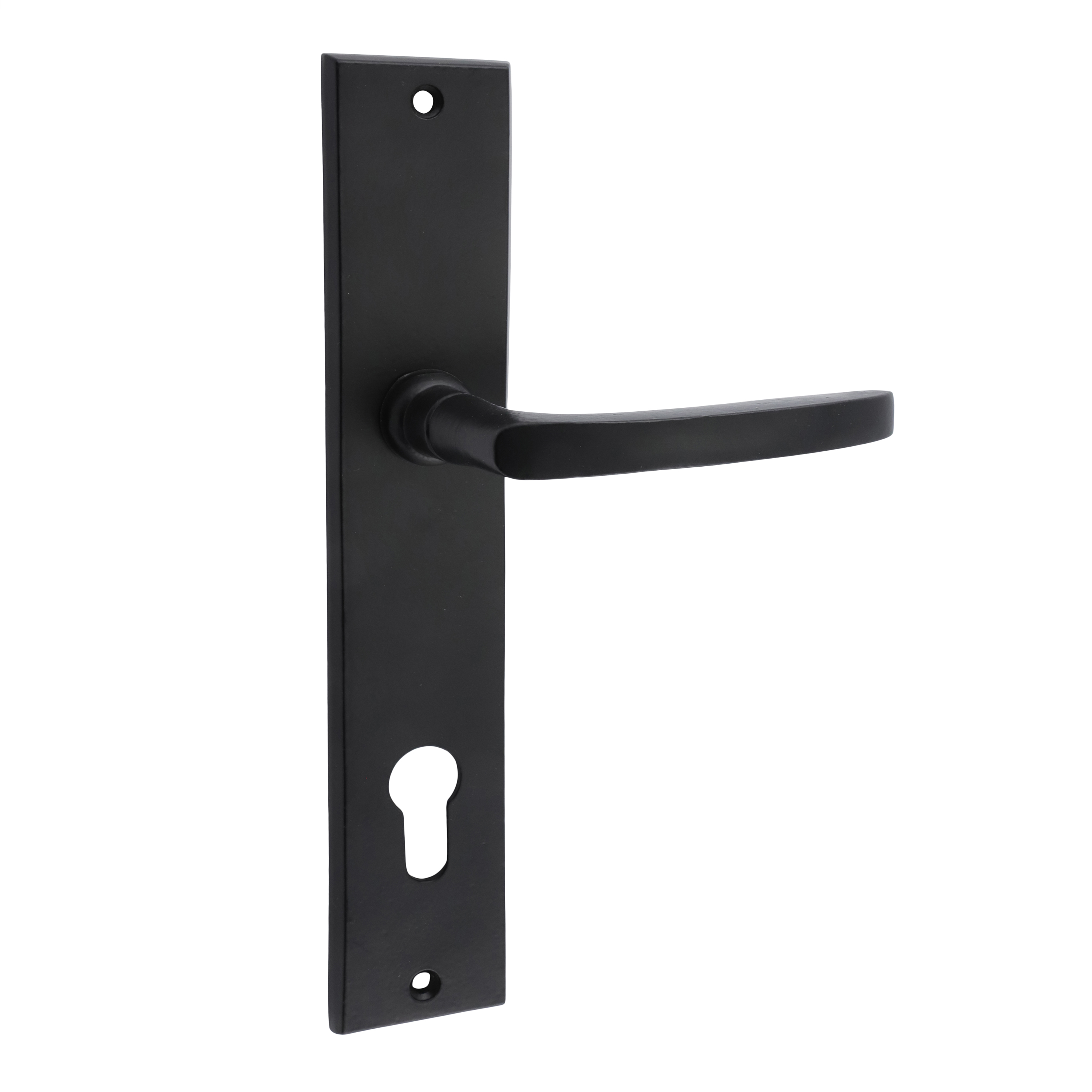 322.0113.70 Türgriffe mit PZ-Langschild 20er Jahre Eisen schwarz für Profilzylinder 92 mm  322.0113.70 Türgriffe mit PZ-Langschild 20er Jahre Eisen schwarz für Profilzylinder 92 mm